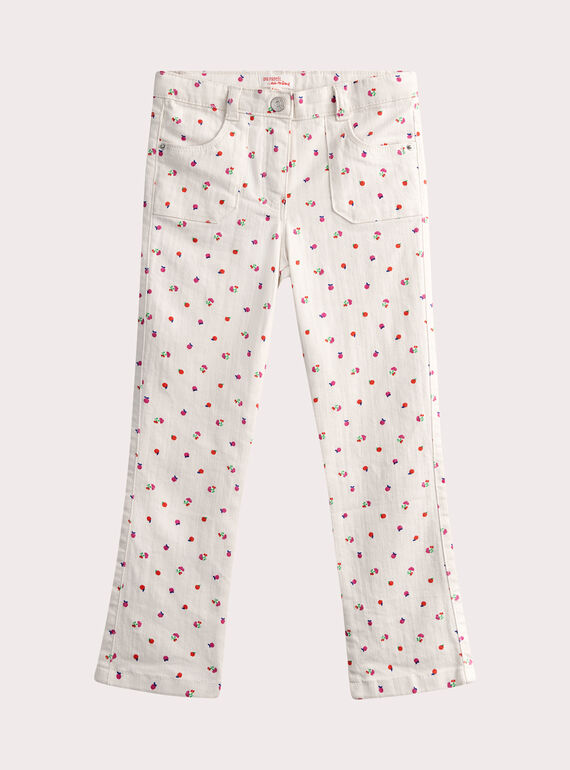Pantalon écru imprimé multicolore WAJOPANT1 / 25S901I1PAN003