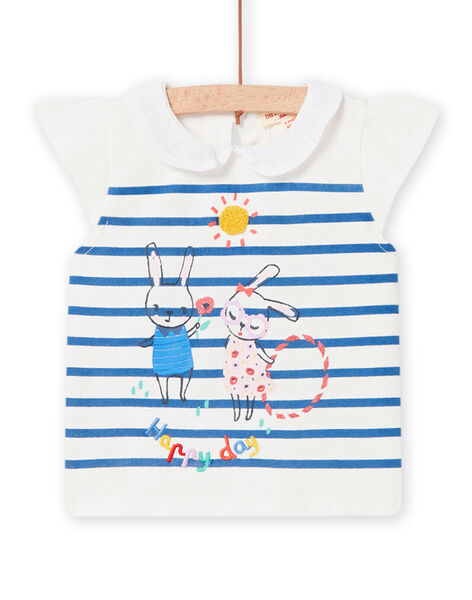 T-shirt marinière à motifs lapins fantaisie bébé fille NILUBRA / 22SG09P1BRA001