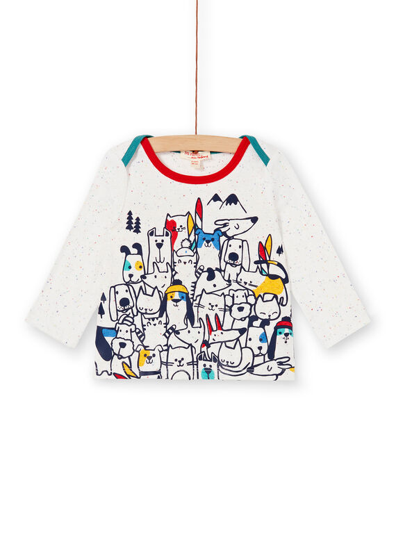 Tee-shirt manche longue beige bébé garçon KULUTEE2 / 20WG10P2TML001