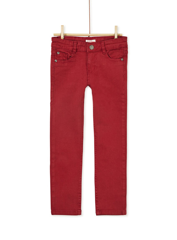 Pantalon droit bordeau enfant garçon KOJOPATWI5 / 20W90237D2B506