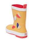 Bottes de pluie jaunes à motifs cœurs fantaisie enfant fille MAPLUICOEUR / 21XK3511D0C400