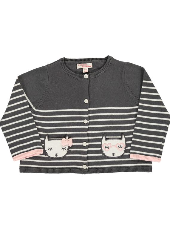 Gilet en coton bébé fille CIBENCAR1 / 18SG09G1CAR099