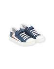 Baskets en cuir bleu marine ROBASNEON / 23KK3623D3F070