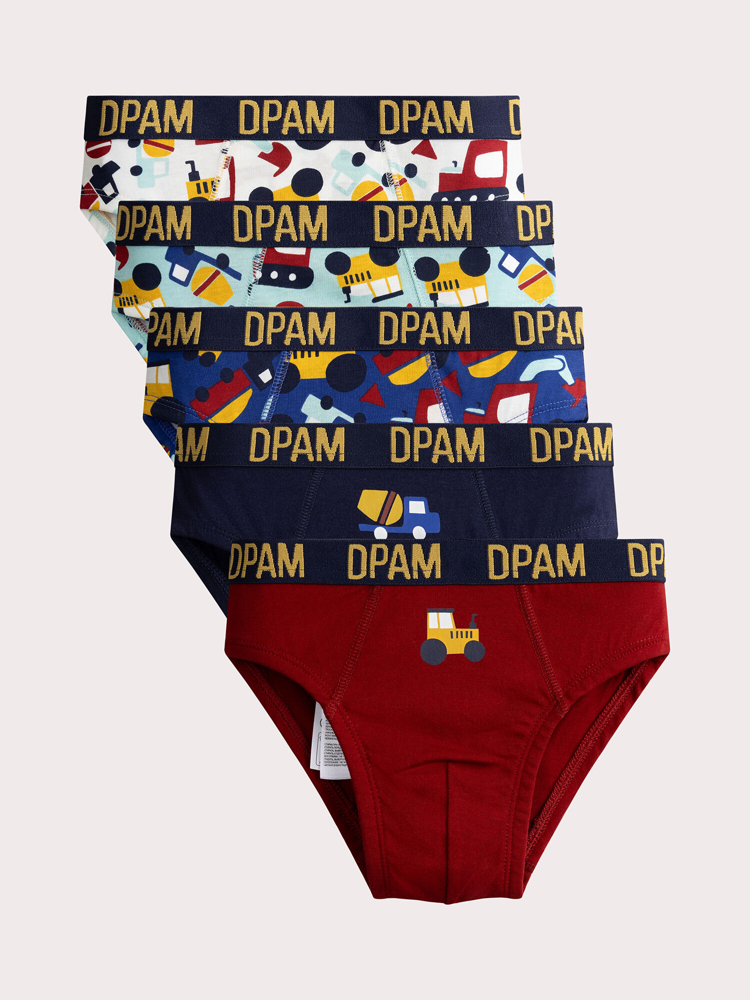 Lot de 5 slips a imprime tracteur pour garcon Sous Vetement DPAM