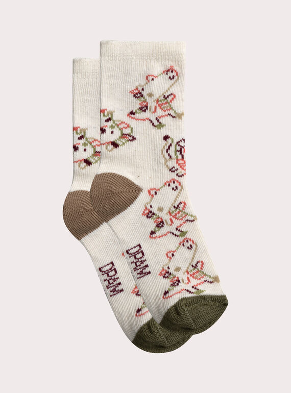 Chaussettes beige motif animalier pour bébé garçon XYUJOCHOR3 / 25WI10E3SOQ001