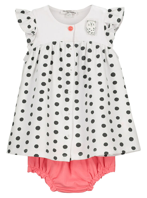 Ensemble robe et bloomer bébé fille FOU2ROB / 19SF05J1ROB000