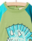 T-shirt vert kaki doux motif dinosaure bébé garçon NUGATEE2 / 22SG10O2TML626