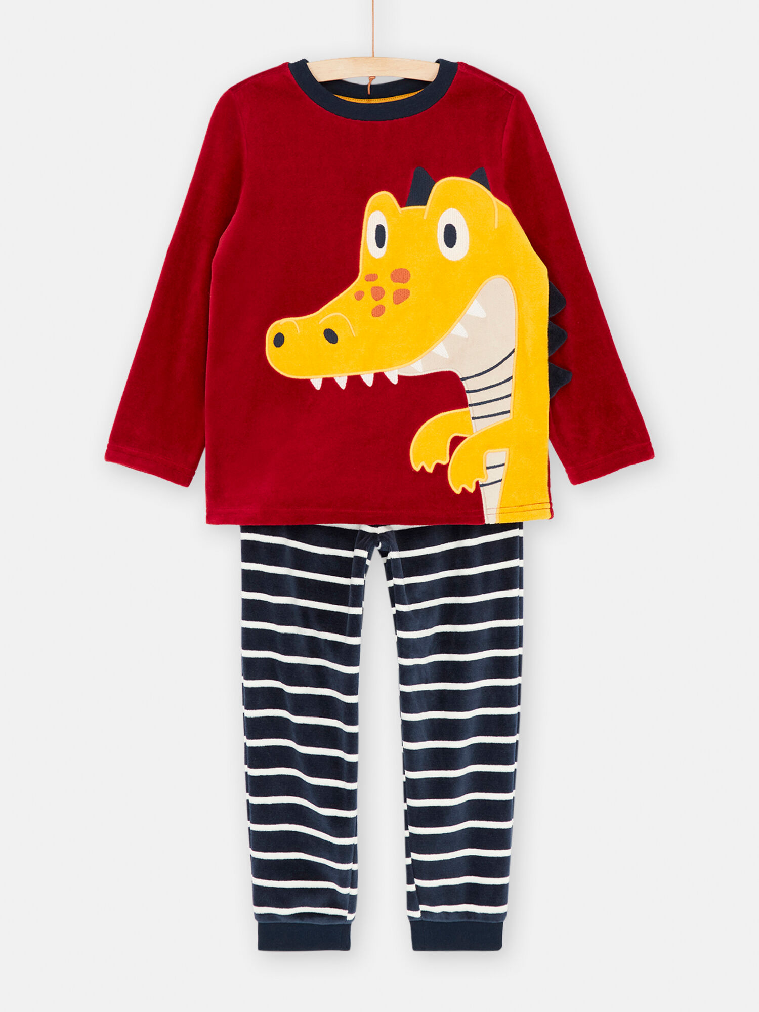 Pyjama bleu et bordeaux a motif dinosaure garcon Pyjama DPAM