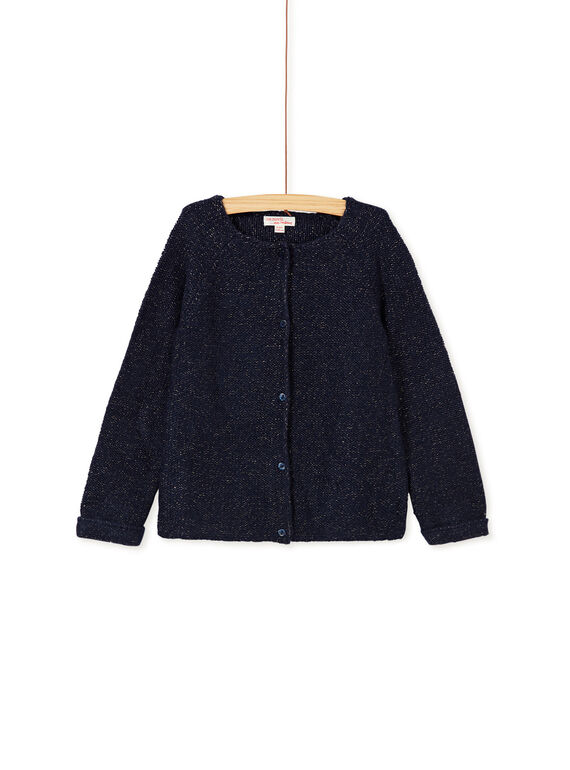 Cardigan marine avec lurex doré KAJOCAR1 / 20W90155D3C070