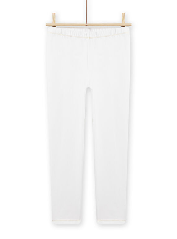 Legging blanc à liserés dorés enfant fille NYAJOSLEG3 / 22SI0164CAL000