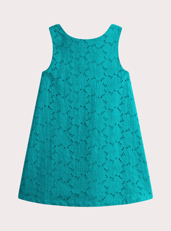 Robe turquoise en broderie anglaise WABOROB3 / 25S901R4ROBC242