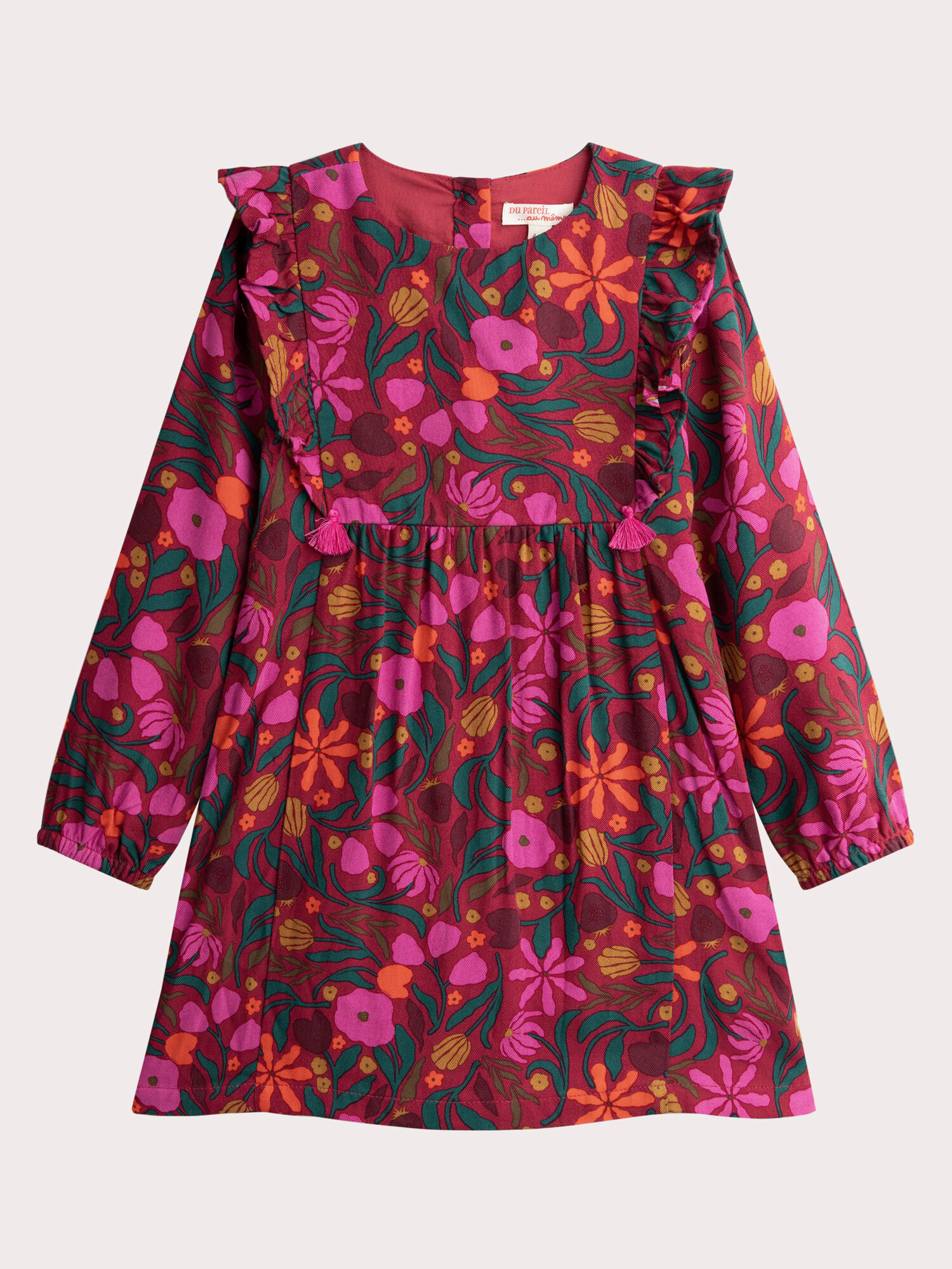 Robe rouge imprime fleuri pour fille Robe DPAM