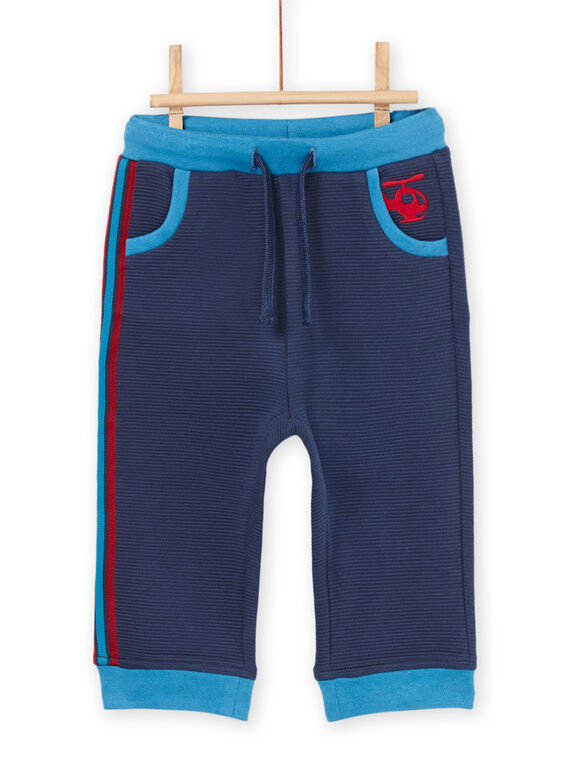 Pantalon uni avec ceinture et bas de jambe contrastés PUGOBAJOG / 22WG10O3PAN715