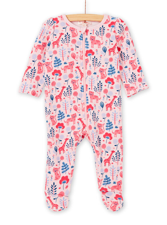 Grenouillère layette fille imprimé animalier KEFIGRELIB / 20WH13C5GRED322