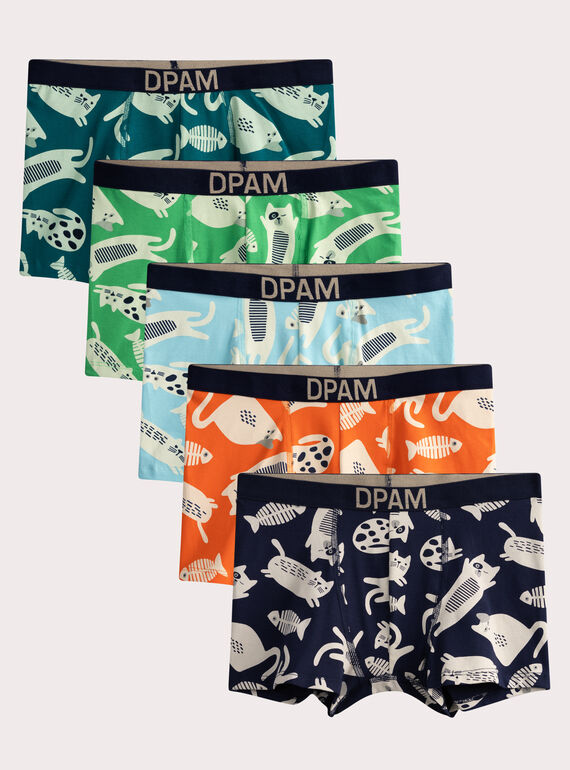 Boxer chats lot de 5 pour enfant garçon WEGOBOXSEM2 / 25SH12C6BOX705