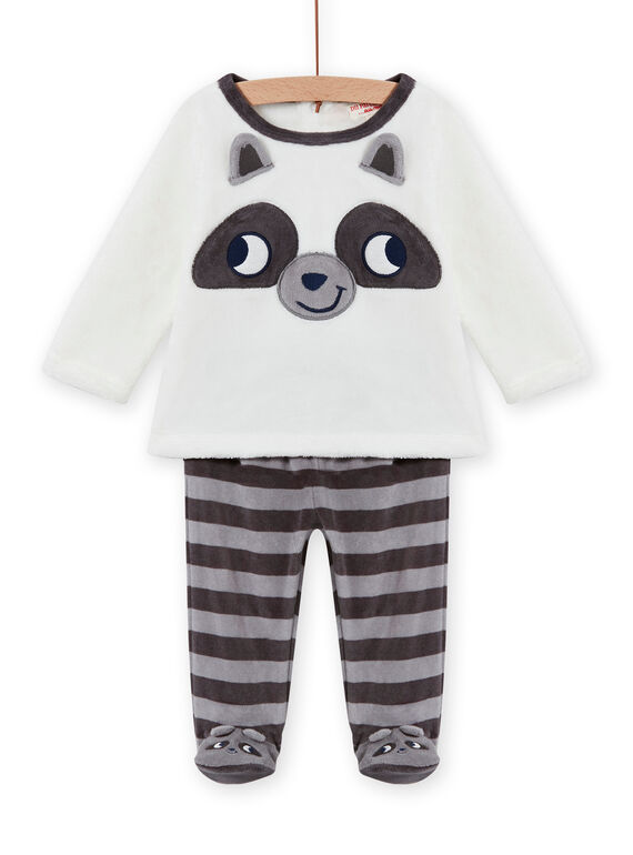 Ensemble pyjama en soft boa motif raton-laveur bébé garçon MEGAPYJEUR / 21WH1491PYJ001