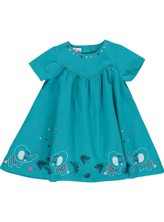 Robe manches courtes bébé fille CIDOUROB1 / 18SG09J1ROB202