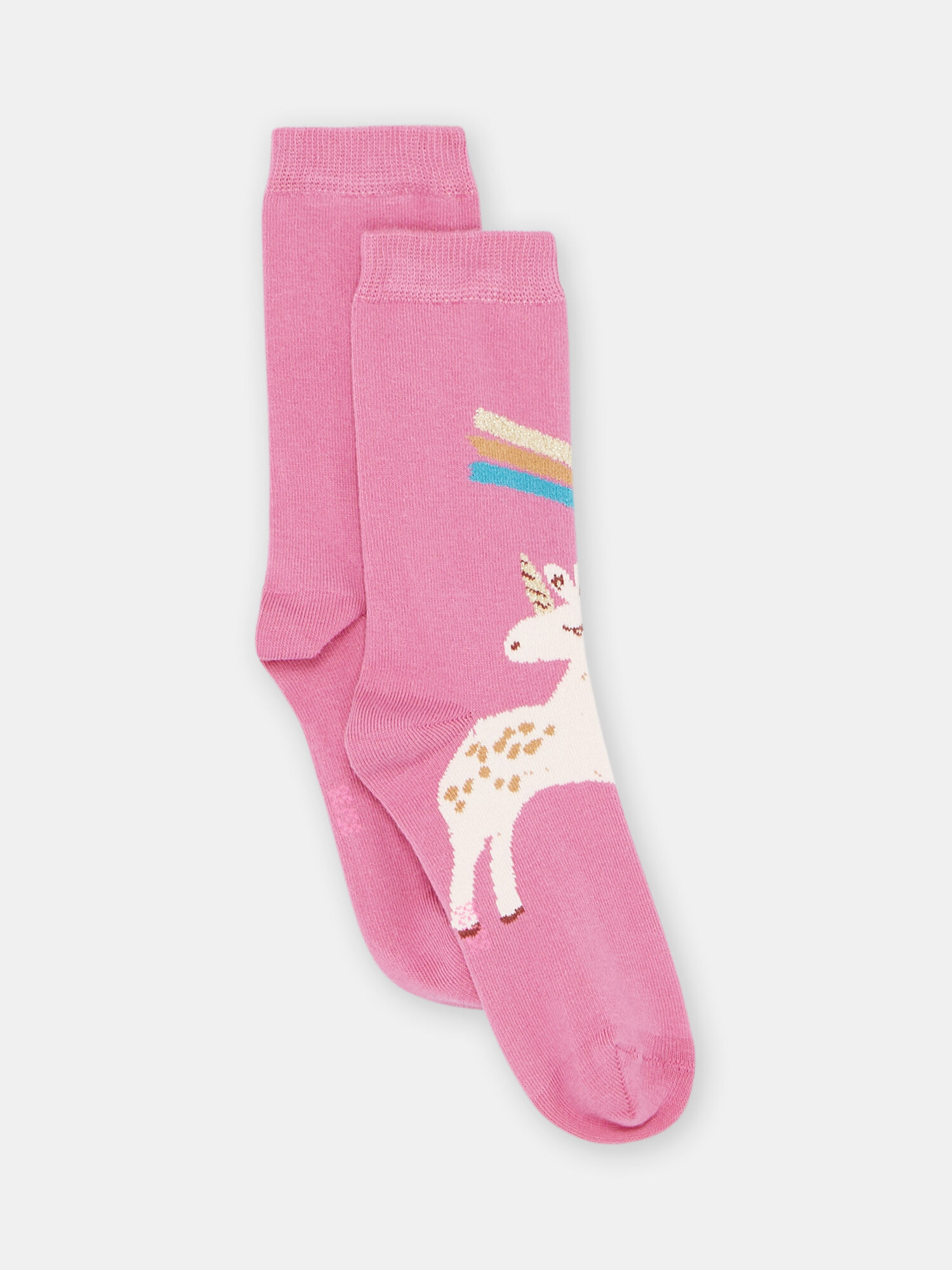 Chaussettes roses imprim licorne fille Chaussettes