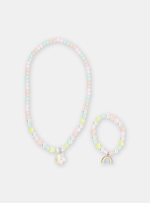 Collier et bracelet multicolores fille SYAJOSET2 / 23WI0182CLI099