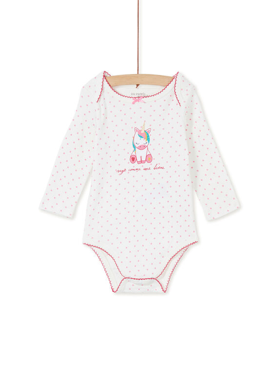Body manches longues layette fille motif licorne KEFIBODSAG / 20WH1391BDL001