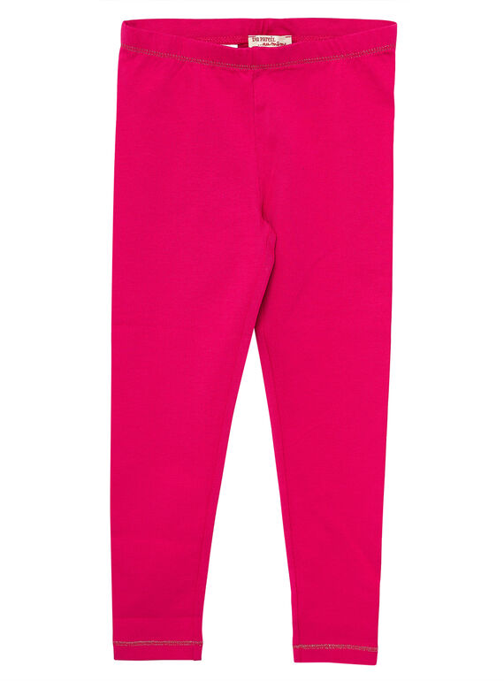 Legging uni rose fuchsia enfant fille JYAJOSLEG1 / 20SI0152D26F507