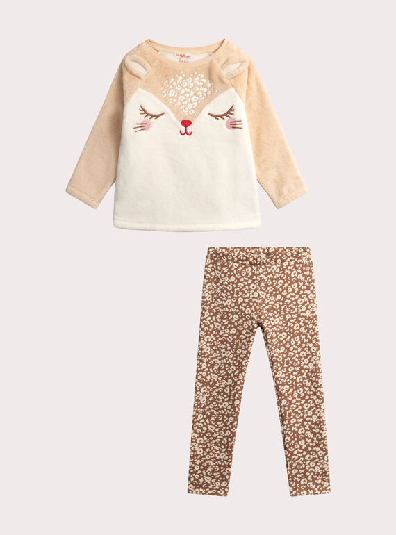 Pyjama en polaire pour fille  VEFAPYJFAW / 24WH1193PYJ003