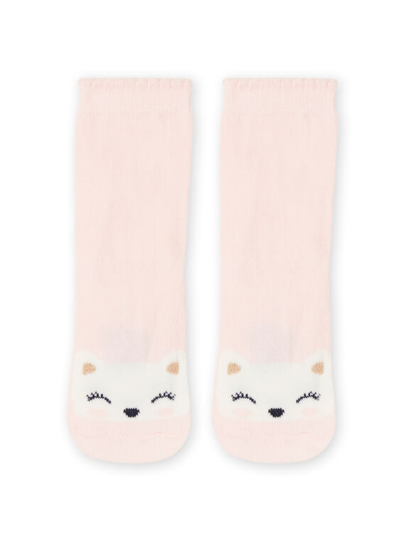 Chaussettes layette rose pâle à motif chat RYIJOSOQ7 / 23SI0971SOQ301