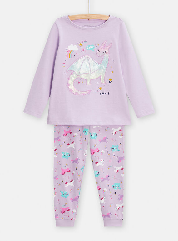 Pyjama violet animation dragon pour fille TEFAPYJDRA / 24SH1142PYJ320