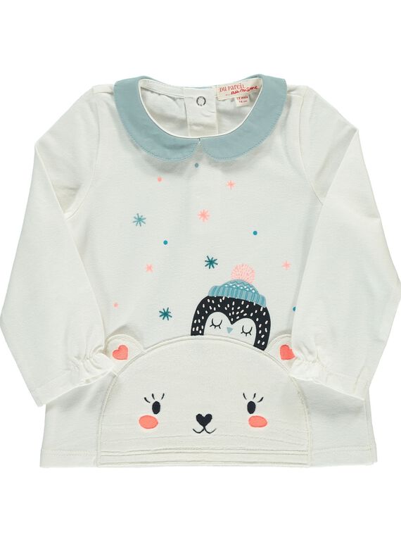 Tee-shirt col Claudine bébé fille DIGIBRA / 18WG09N1BRA001