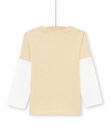 T-shirt manches longues beige et écru à motifs fantasie enfant garçon MOCOTEE1 / 21W902L1TMLA006