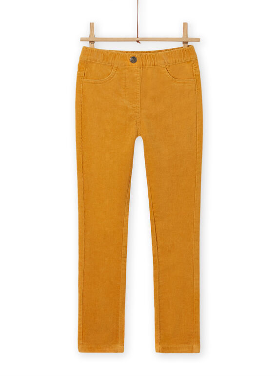 Pantalon en velours côtelé jaune enfant fille MAJOVEJEG2 / 21W901N2PANB107