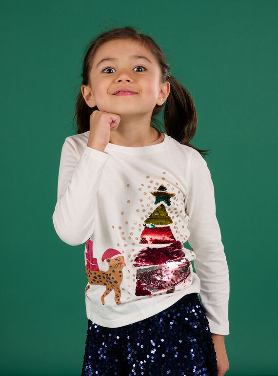 T-shirt de Noël blanc PANOTEE / 22W901V1TML001