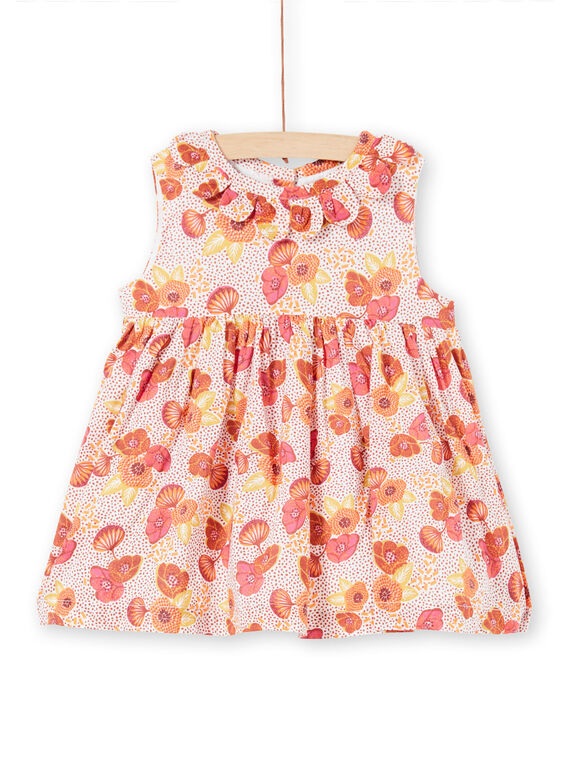 Robe rose, écrue et jaune à imprimé fleuri et pois LITERROB2 / 21SG09V1ROB001