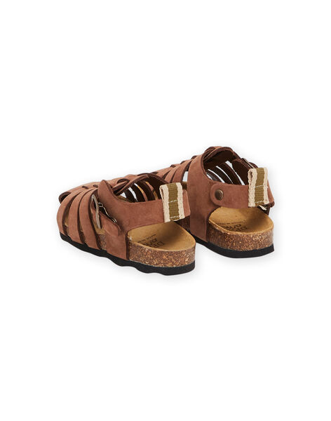 Sandales marron en cuir RUNUBROWN / 23KK3862SLB802