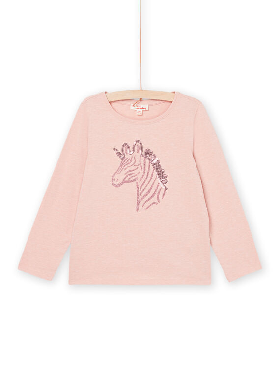 T-shirt manches longues rose à animation zèbre PAJOYTEE2 / 22W901D1TMLD314