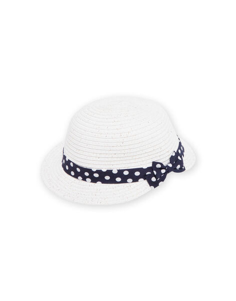 Chapeau écru nud à pois bébé fille NYISOCHA1 / 22SI09Q1CHA001
