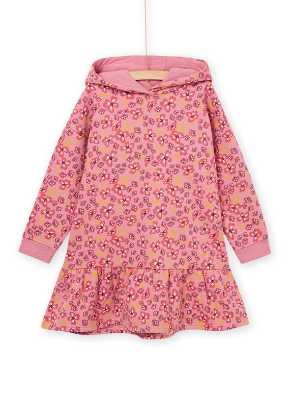 Robe en molleton à capuche et imprimé fleuri PAPRIROB2 / 22W901P3ROBD318