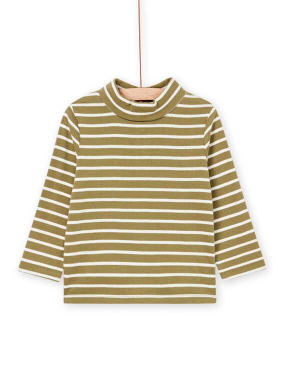 Sous-pull écru et vert à rayures PUJOSOUP1 / 22WG10C4SPLG604