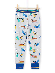Pyjama gris chiné à motifs chiens enfant garçon MEGOPYJDOG / 21WH1235PYJJ922