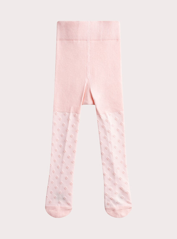 Collant rose à motif pointelle pour bébé fille  WYIESCOL1 / 25SI09I1COL321