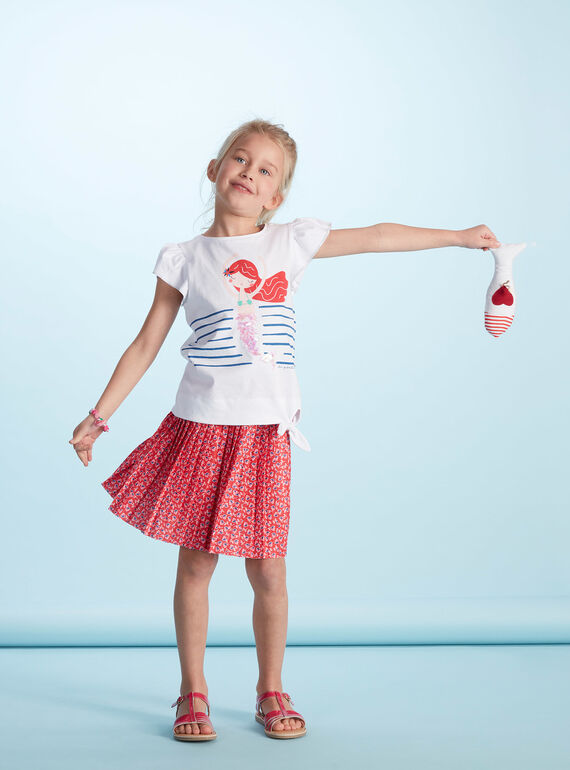 Jupe en jersey plissée, imprimé fleurie  JACEAJUP1 / 20S901N1JUPF506
