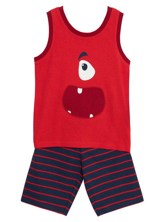 Pyjama court manches débardeurs enfant garçon rouge JEGOPYCMON / 20SH12U7PYJF505