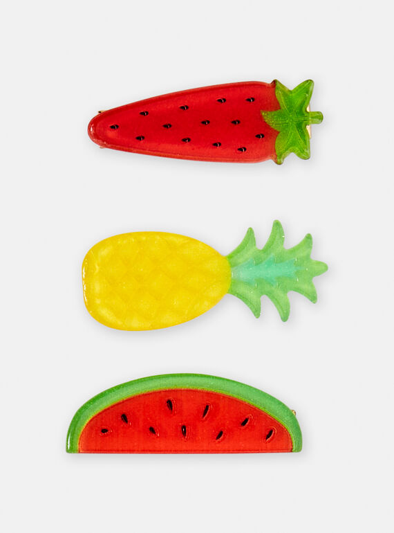 Lot de 3 barrettes fruits pour fille TYAJOCLIC3 / 24SI01E6BRTK008