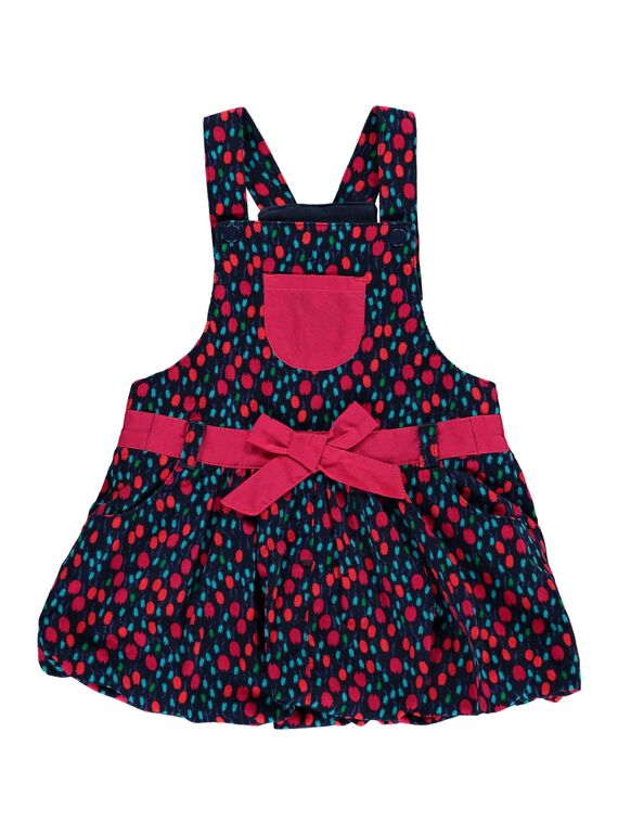 Robe à bretelles en velours bébé fille DITRIROB2 / 18WG09D1ROB099