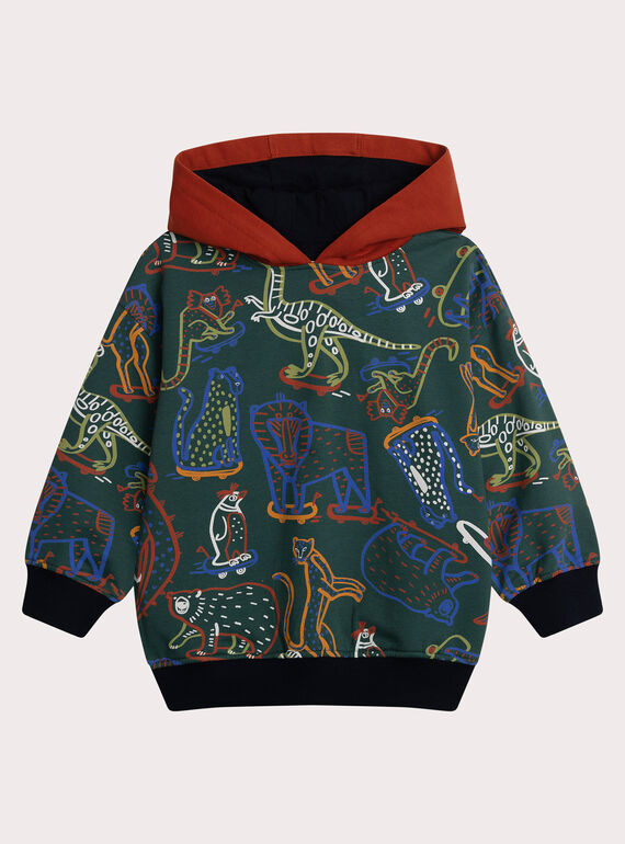 Sweat à capuche imprimé multicolore XOJASWE / 25W902M1SWEG614