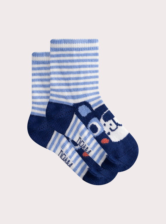 Chaussettes rayées motif ours pour bébé garçon WYUJOSOC1 / 25SI10M2SOQ213