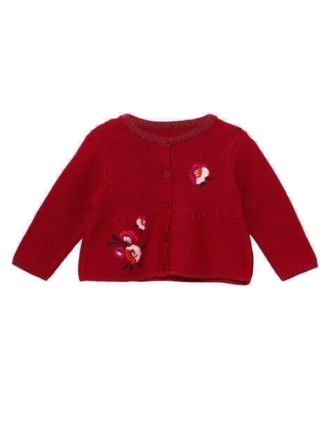Cardigan Brode En Point Mousse Bebe Fille Gilet Pull Sweat Bebe Dpam
