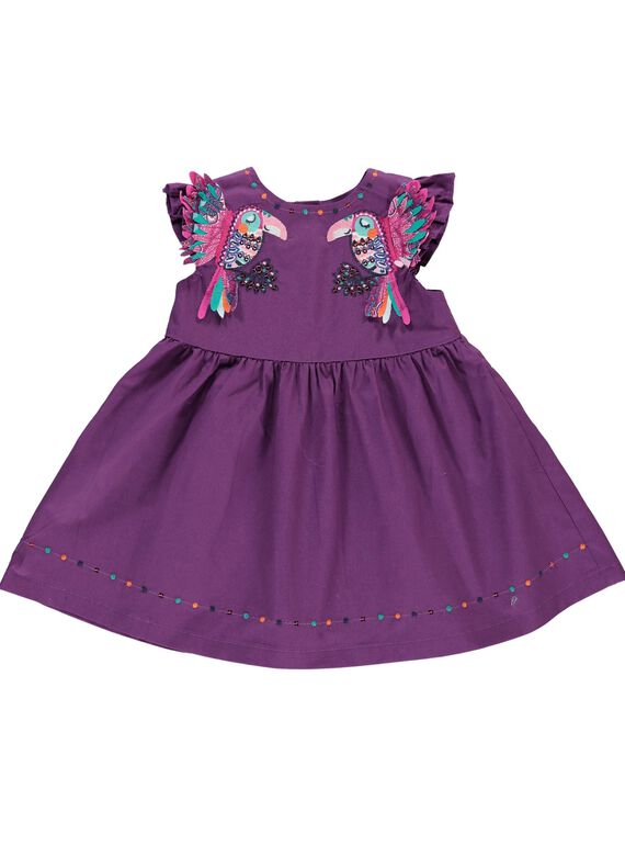 Robe manches courtes bébé fille CIGAUROB3 / 18SG09L3ROB710
