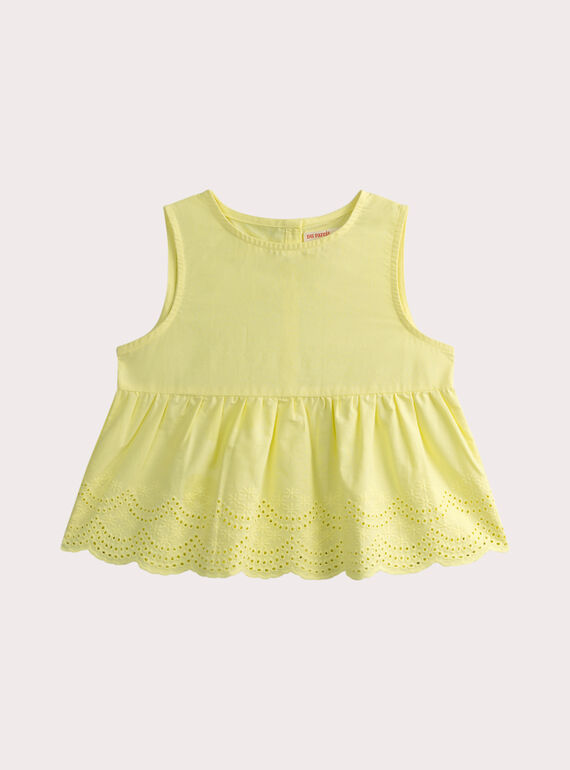 Haut jaune finitions broderie anglaise WAMACHEM / 25S90161CHMB115