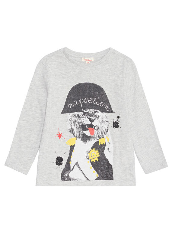 Tee shirt manches longues gris chiné enfant garçon KOJOTEE2 / 20W90237D32943
